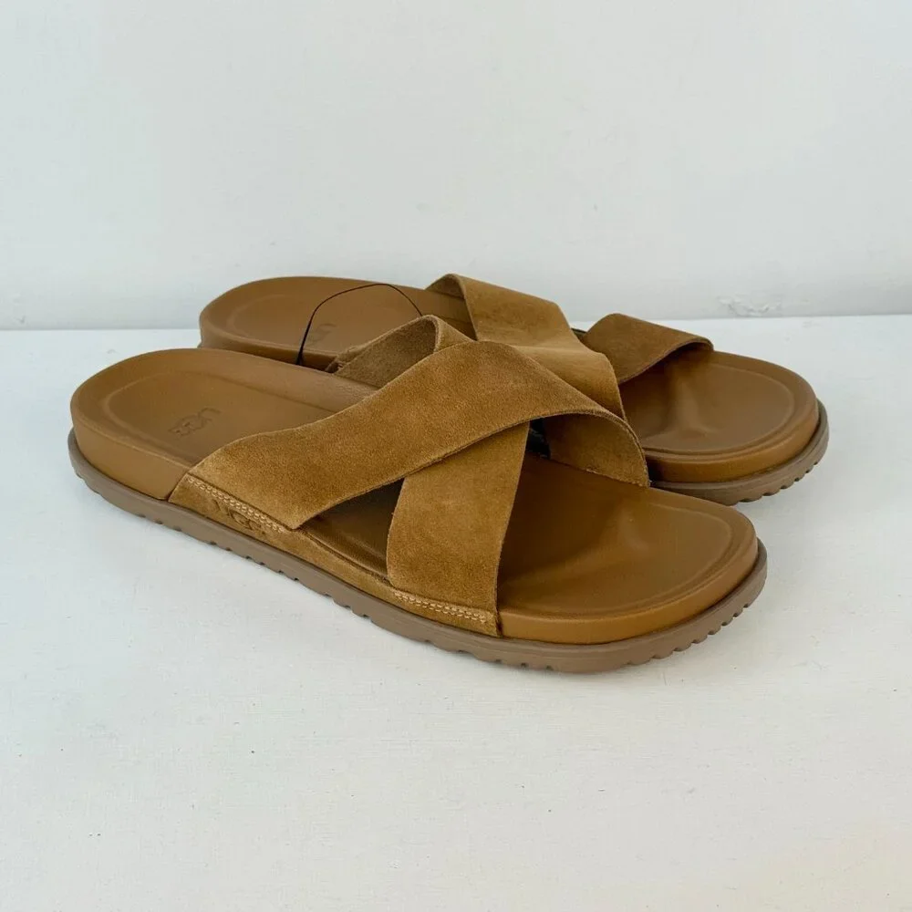 Men's 11 UGG Wainscott Slide Sandals - Chestnut Suede 1124902